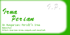 irma perian business card